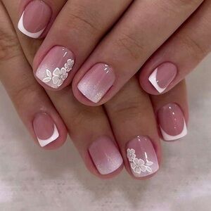 Elegant Pink and White Nail Art